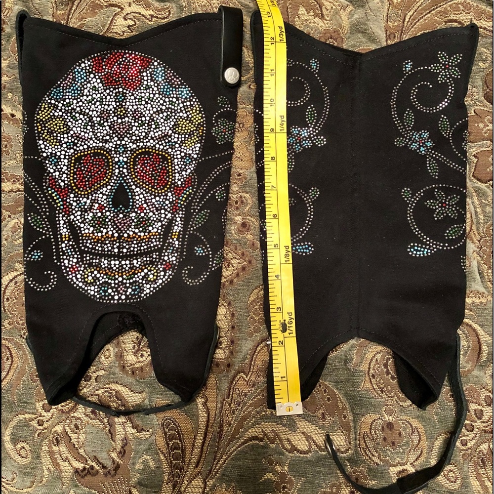 💀🥀DIA DE LOS MUERTAS boot covers NWOT